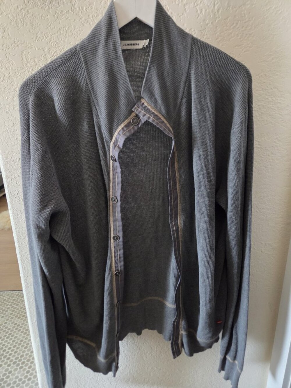 J. Lindeberg Mens Silk/Cotton Blend Cardigan In Size Medium